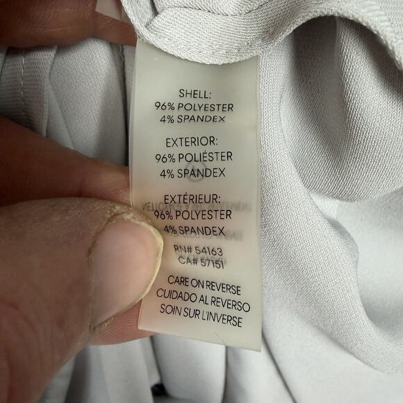 Calvin Klein Blouse Womens 1X Plus Gray V-Neck Roll Tab Sleeve Preppy Flowy - Picture 6 of 12